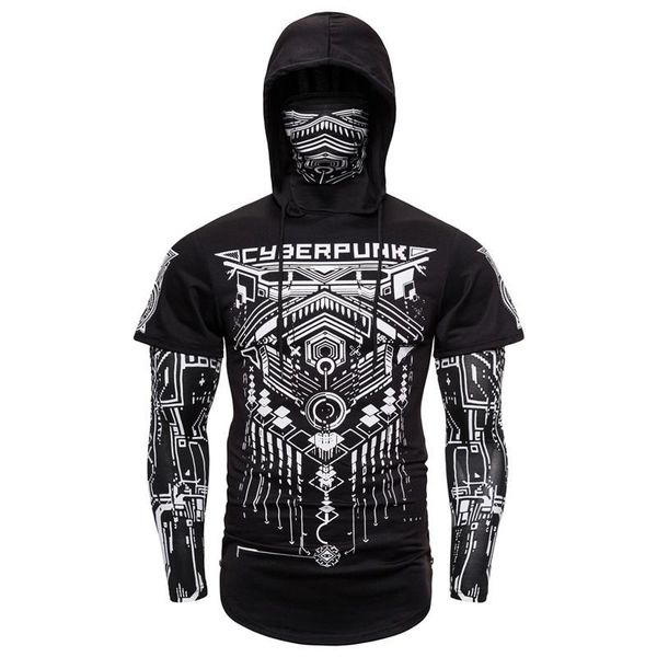 

men's hoodies & sweatshirts with mask, Black