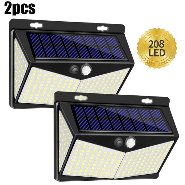 

solar lamps outdoor lights 208 leds wireless motion sensor with wide angle waterproof for wall yard promotion