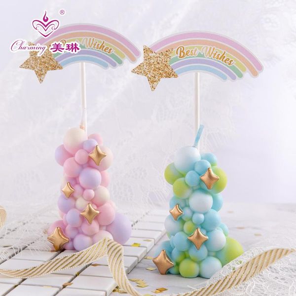 

fantasy balloon candle birthday cake decoration art for children's party dessert table arrangement candles