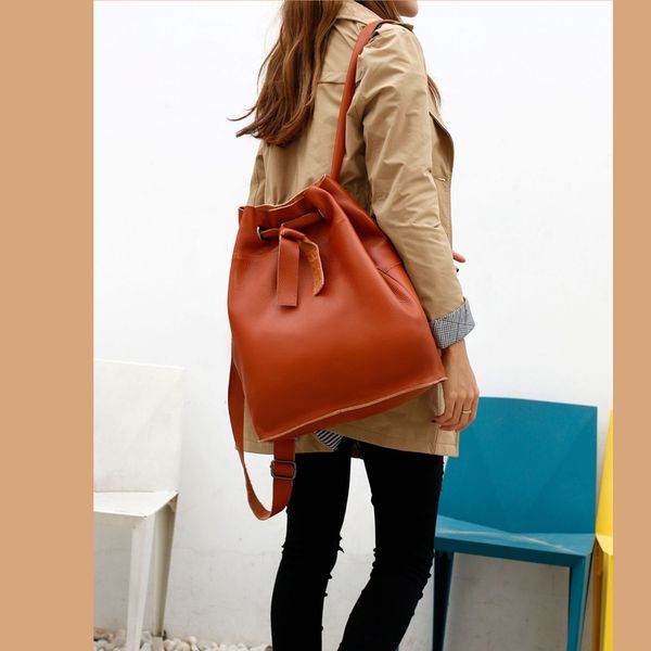 

women's fashion 100% soft natural genuine leather first layer cowhide school bags