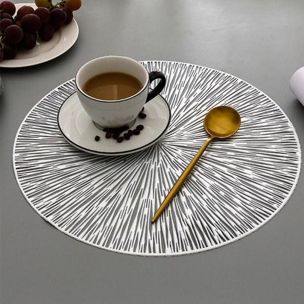 

mats & pads pvc hollow round placemat waterproof non slip dining table heat insulation steak plate pad coffee cup kitchen decor