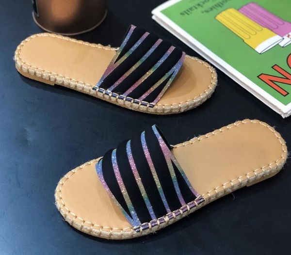

slippers sandals women summer fashion flat shoes wild roman style 2021, Black