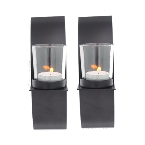 

candle holders 2pcs/set iron art wedding decorations christmas candlestick nordic style holder modern in glass living room wall sconce