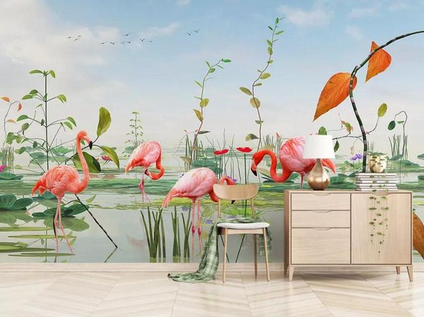

wallpapers [self-adhesive] 3d flamingo 183800 wall paper mural print decal murals