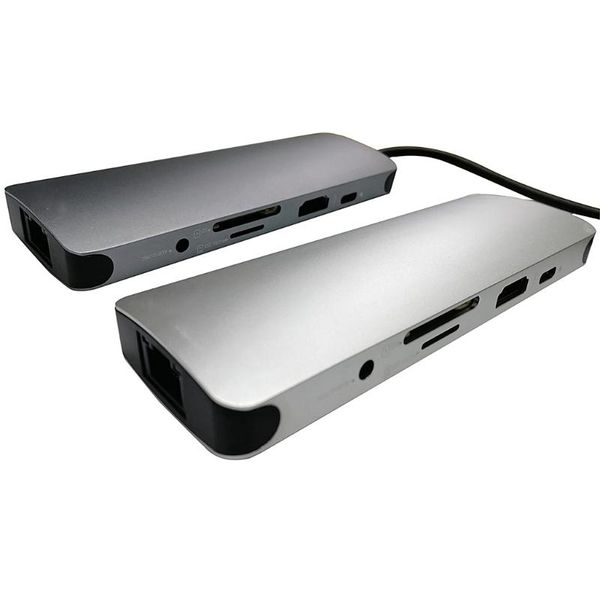

hubs 69ha usb 3.0 hub 9 in 1 hub, support 4k 30hz video transmission splitter for lap mobile hdd and more