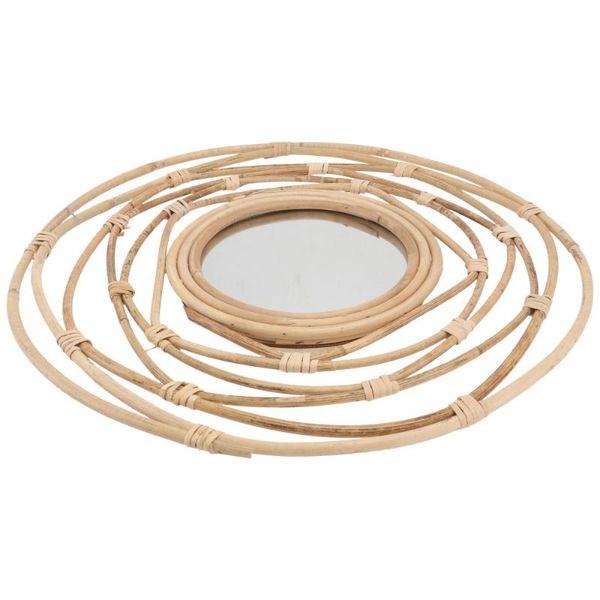 

mirrors 1pc creative wall hanging mirror living room chic wicker for home khaki