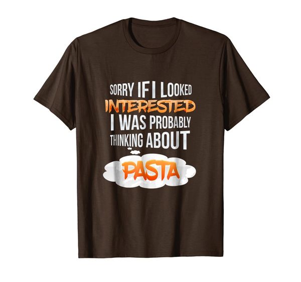 

funny pasta gift thinking about pasta t-shirt, White;black
