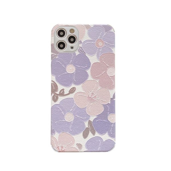 

mobile phone shell simple lavender flower pattern 11pro/12mini suitable for ip xs max/xr soft shell huawei p40pro mobile phone protective co