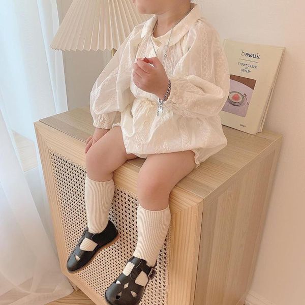 

clothing sets cute puff sleeve solid kids girl's baby korean style ins girl summer clothes boutique princess, White