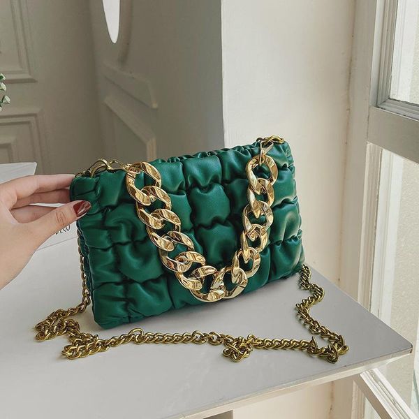 

evening bags soft leather handbags vintage crossbody for women solid chains shoulder female sac a main 2021