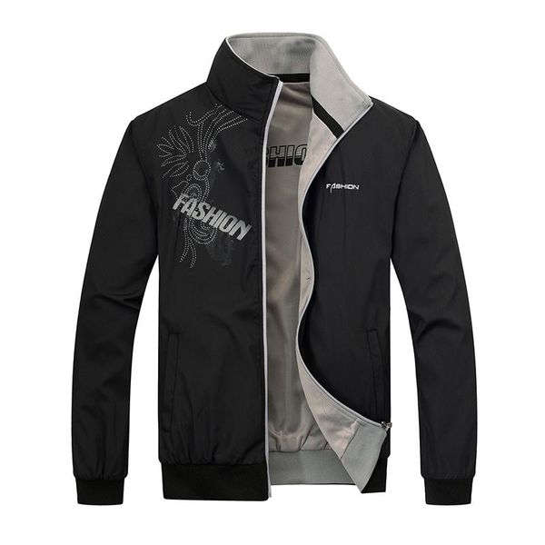 

men's jackets 4xl 5xl plus size 2021 brand jacket male spring autumn zipper double surface outwear casual thin windbreake rmen coat, Black;brown