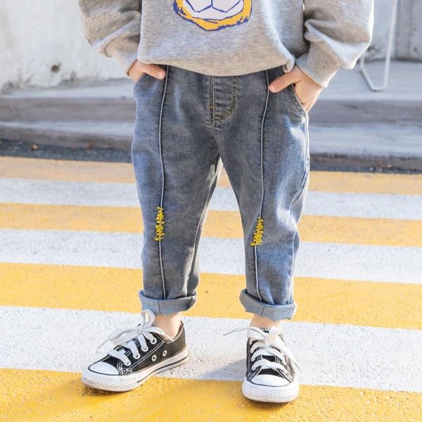 

trousers boys jeans autumn handsome children baby casual children's clothing pants, Blue
