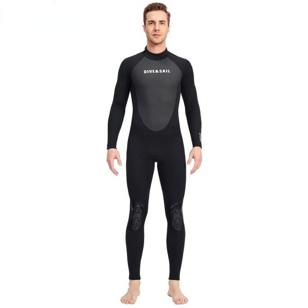 

swim wear 3mm snorkeling suit, outdoor surfing protective men's long-sleeved warm diving suit,one-piece winter swimsuit