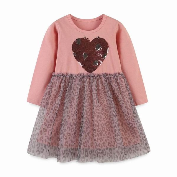 

girl's dresses design girls heart with mesh autumn 2021 cotton children long sleeve clothes kids party dress, Red;yellow