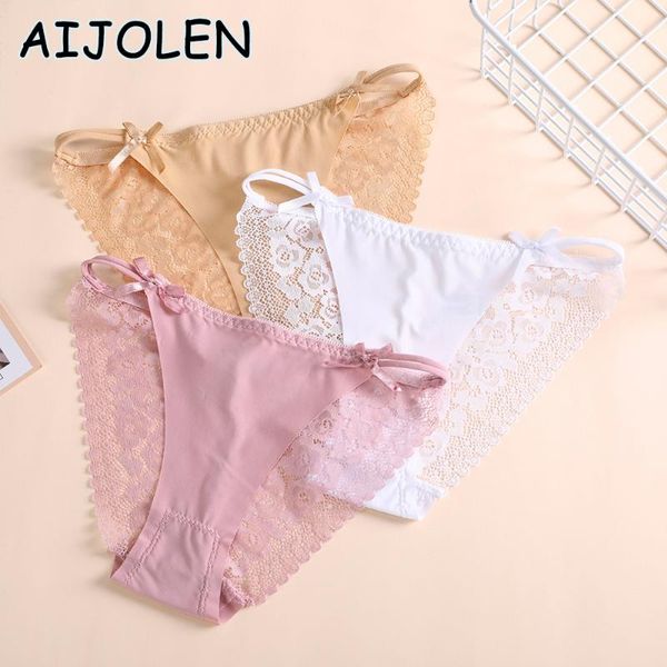

women's panties aijolen lace women underwear -xl hollow band briefs female lingerie 7 colors floral ladies underpants, Black;pink