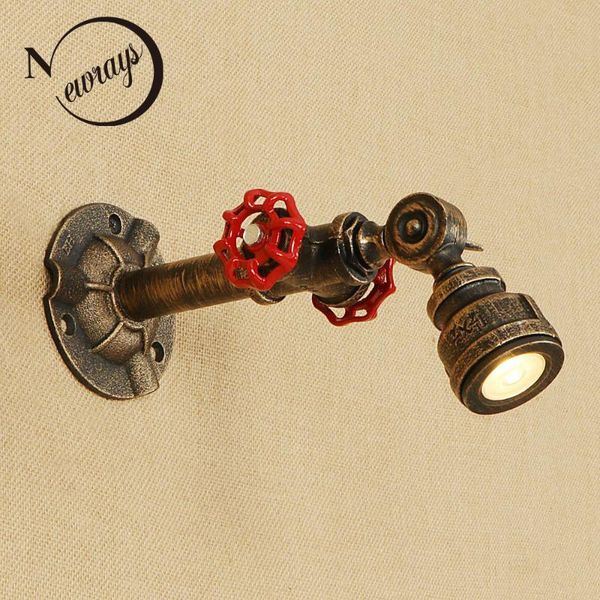 

wall lamp nordic loft iron rust water pipe retro adjustable led sconce lights luminaire for living room bedroom restaurant bar