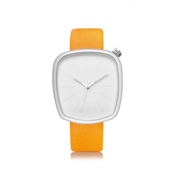 

watch quartz square large dial belt business men's and women's gift giving lipov, Slivery;brown