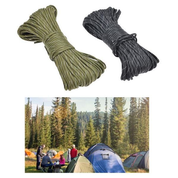 

reflective outdoor rock climbing rope, 4mm heavy duty & 31m(101 ft) emergency fire safety braided ropes gadgets