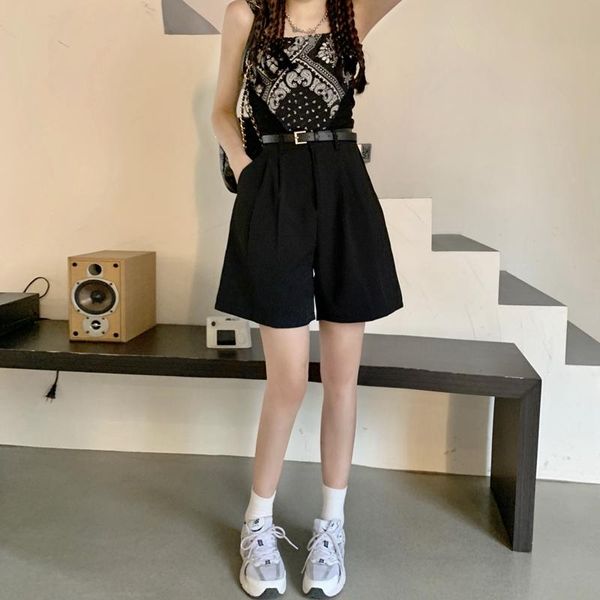 

women's shorts ytx1341 summer korean version of the 2021 high-waisted thin and outer wear drape large size casual women, White;black