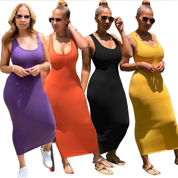 

bodycon sleeveless strap dresses women hollow out solid clubwear bandage dress high elastic long maxi summer sundress 210603, Black;gray