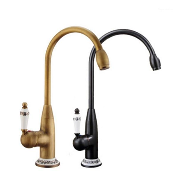 

bathroom sink faucets can rotate all-copper retro faucet european kitchen cold and mixing1