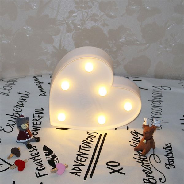 Luminária de letras decorativas para ambientes internos, lâmpadas noturnas LED, românticas, 3D, amor, coração, letreiro, decoração de festa de casamento