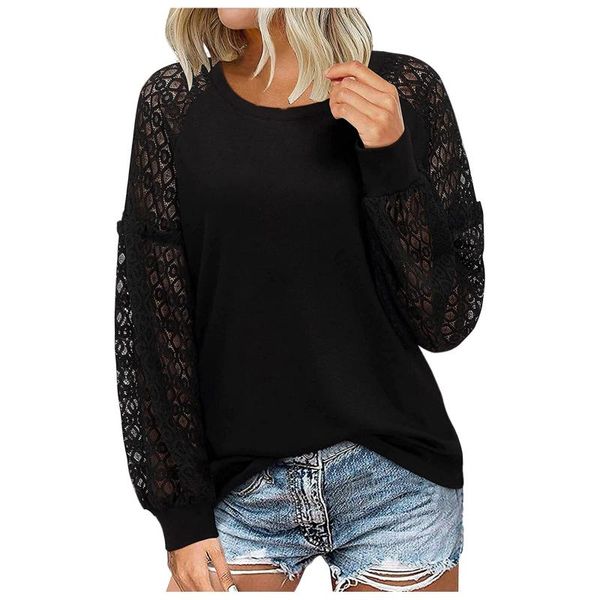 

women's blouses & shirts women chiffon shirt pom-pom elegant lantern long sleeve round neck autumn casual plus size tunic blusas mujer, White