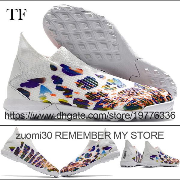 

send with bag football boots predator freak.3 tf turf laceless pogba soccer shoes for mens high ankle soft leather comfortable kni305g, Black