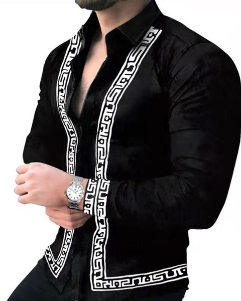 Camisas casuais masculinas 2021 Moda masculina Barroco Floral Estampa real Vestido de grife elegante elegante estilo clube