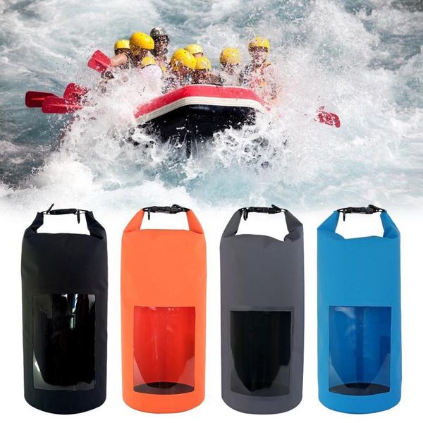 

rafts/inflatable boats clear floating waterproof dry bag outdoor large storage backpack swimming life buoy air tow sailing flotation 4 color