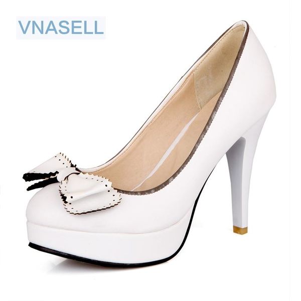 

dress shoes personality princess solid women's bowknot decoration platform candy color wedding high heels size 30 31 32 49, Black