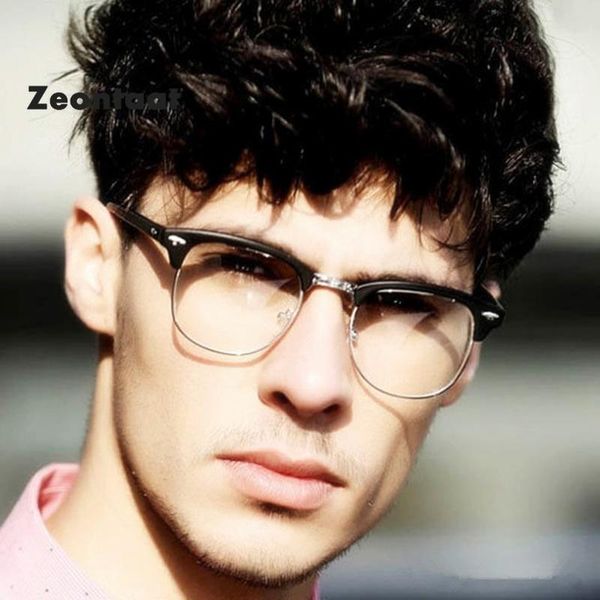 

fashion sunglasses frames 2021 men women reading glasses vintage square half frame classic eyeglasses clear lens hyperopia eyewear, Black