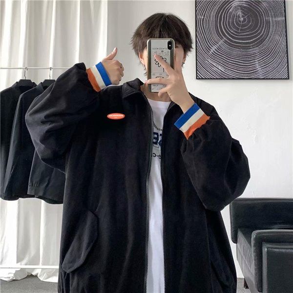 

men's jackets spring and autumn jacket 2021 summer korean style trend ins hong kong brand, Black;brown