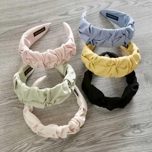 

fashion women headbands hair hoops solid color face cloth headband wash bands accessories anti-slip knot cros i7x01