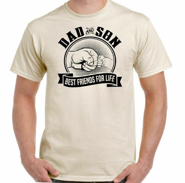

men's t-shirts dad & son friends for life men funny father's day t-shirt gift card, White;black
