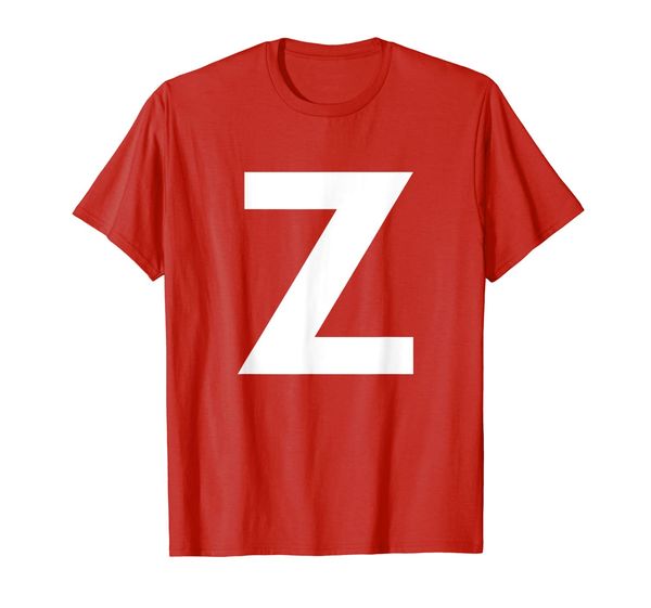 

alphabet letter z (capital upper case) tee shirt, White;black