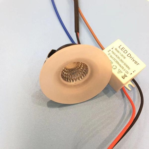 

6pcs/lot led mini cabinet spotlight 3w diameter 48mm 230v recessed ceiling no flicker spot lights for home light