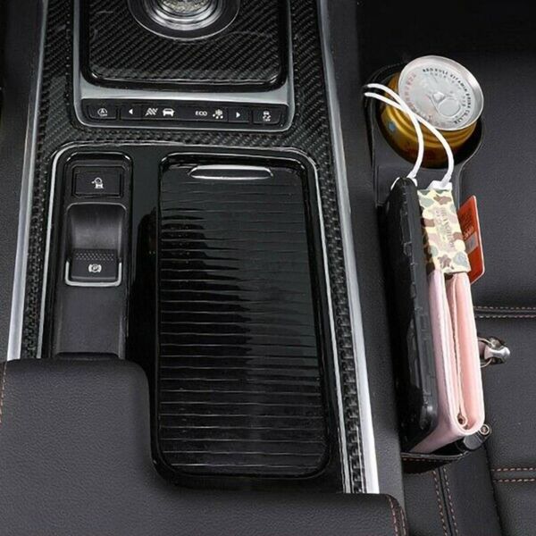 

car organizer 1x right side accessories seat slit pocket storage box w/2usb port interior stowing tidying
