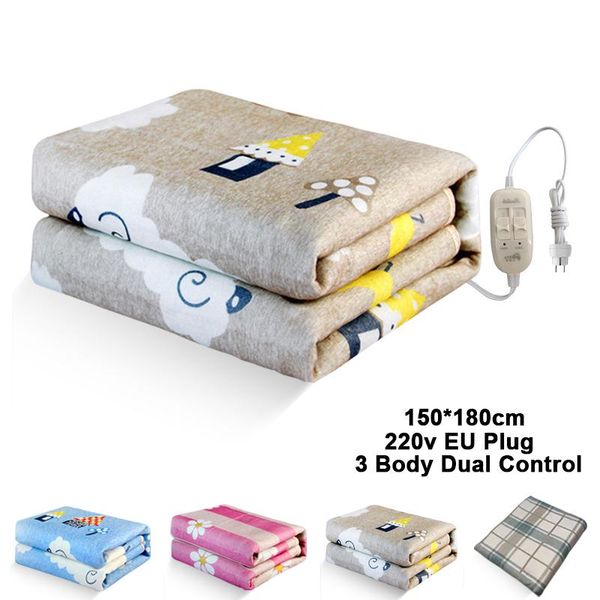 

blankets electric blanket 220v thicker heater double body warmer 180*150cm heated mattress thermostat heating eu plug