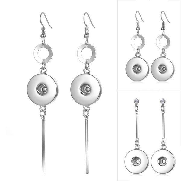 

dangle & chandelier vocheng ginger snap charms earring for women fit 18mm button 3 styles nn-638, Silver