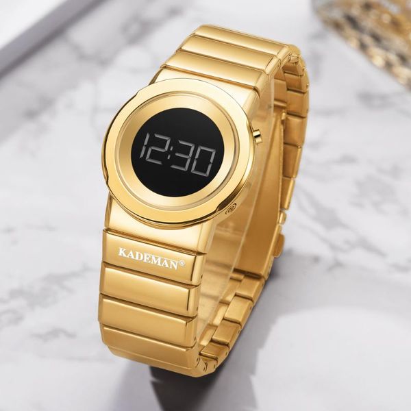 

wristwatches digital female watch chronograph alarm led gold steel women watches electronic wristwatch simple life waterproof relogio, Slivery;brown