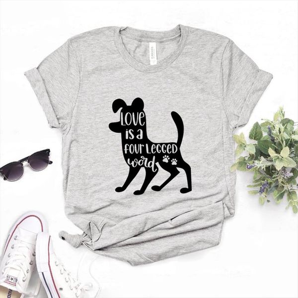 

love is a four womens t shirts legged word print cotton casual funny shirt lady yong girl tee 1258, White