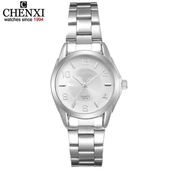 

chenxi brand relogio feminino gift clocks female stainless steel watch ladies fashion casual quartz wrist women es 210616, Slivery;brown