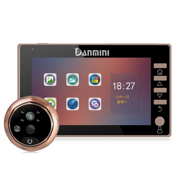 

4.5" color video doorphone systems 170 degree door peephole camera intercom 3.0mp outdoor security doorbell phones