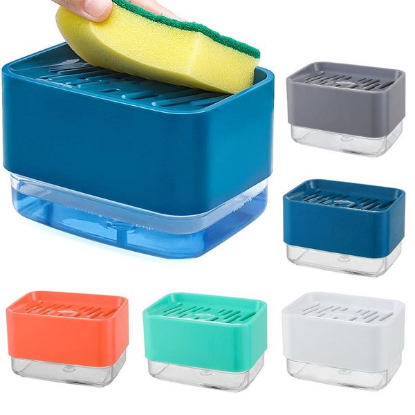 

square push type detergent dispenser, automatic soap dispenser + 1 sponge, abs material liquid