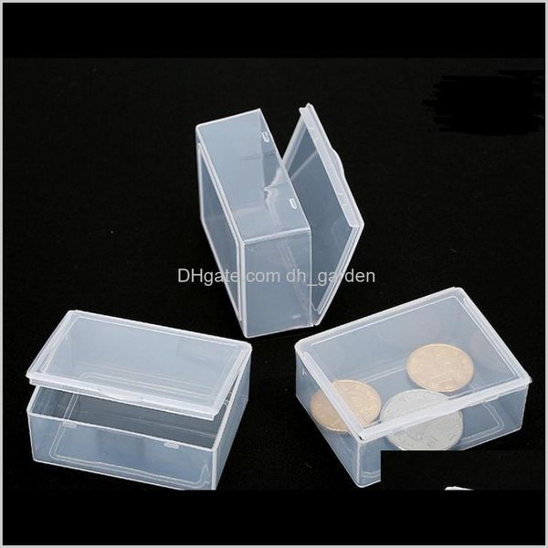 Bidoni Organizzazione delle pulizie Giardino domestico Drop Delivery 2021 Piccole scatole di plastica Scatola trasparente per imballaggio per gioielli Dimensioni della cassa delle monete