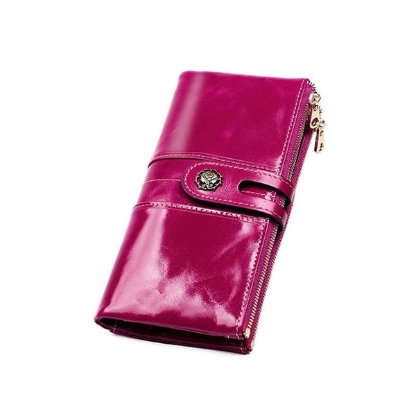 

clutch factory wholesalewomen's rfid around size genuine leather wallet zip the plus purse travel blocking 1 hlump, Red;black