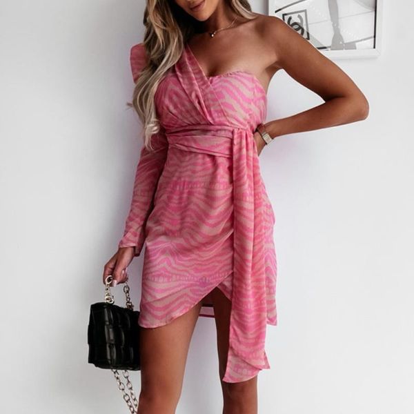 

casual dresses leopard zebra print women one shoulder dress evening party club outwear office lady backless bodycon overalls mujer g300, Black;gray