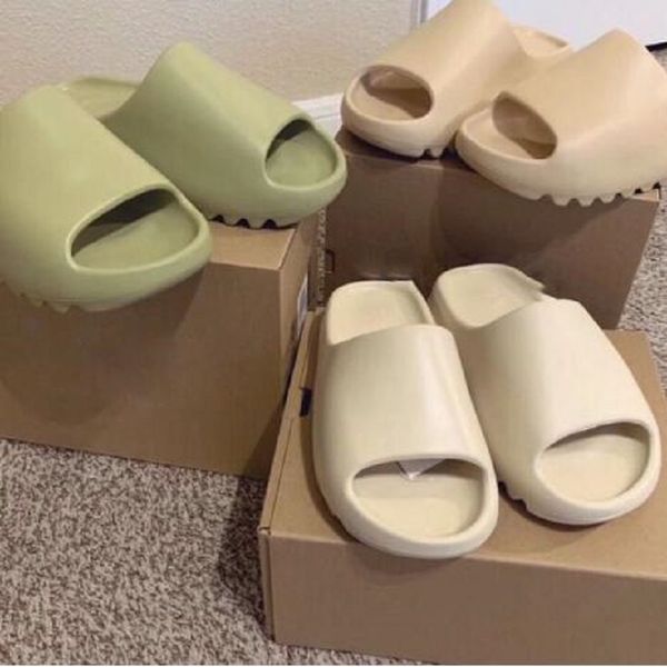 

2021 men women shoe slide bone core desert sand resin soot earth brown mens foam runner sandals triple white black red slippers