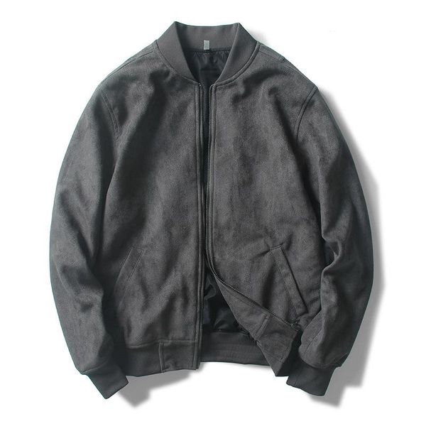 

men's jackets qiu dong faux suede collar middle-aged and young men jacket baseball uniform flight suit coat brief paragraph, Black;brown